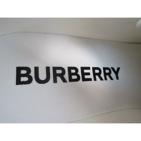 $790 BURBERRY LCS VERS WHITE CANVAS RUBBER STRAPS LOGO LOW TOP SNEAKERS 11 US 44 - Picture 13 of 14